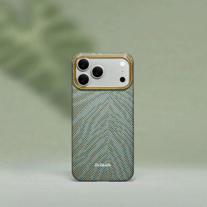 Кевларен кейс с MagSafe за iPhone 17 Pro - Pitaka Breath Of Veins Dive Green Edge Ultra Slim Aramid Fiber Case Limited Edition 6