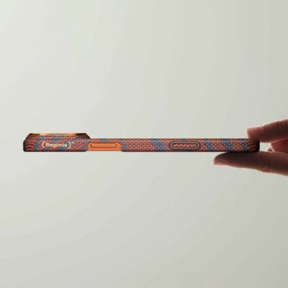 Кевларен кейс с MagSafe за iPhone 17 Pro Max - Pitaka Breath Of Veins Burning Orange Edge Ultra Slim Aramid Fiber Case Limited Edition 8