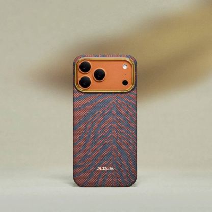 Кевларен кейс с MagSafe за iPhone 17 Pro Max - Pitaka Breath Of Veins Burning Orange Edge Ultra Slim Aramid Fiber Case Limited Edition 9