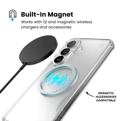 Удароустойчив хибриден кейс с Magsafe за Samsung Galaxy S26 Plus - Speck Presidio Perfect Clear MagSafe Case (прозрачен) 6