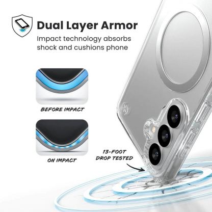 Удароустойчив хибриден кейс с Magsafe за Samsung Galaxy S26 Plus - Speck Presidio Perfect Clear MagSafe Case (прозрачен) 8