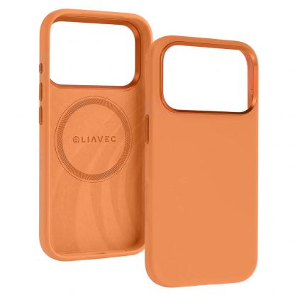 Силиконов (TPU) калъф с MagSafe за iPhone 17 Pro Max - Liavec Silk Shield Case (оранжев) 2