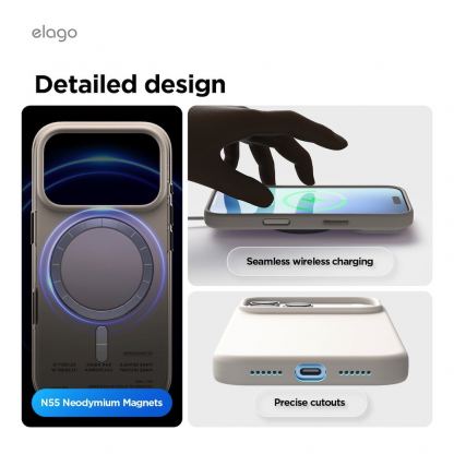 Силиконов (TPU) калъф с MagSafe за iPhone 17 Pro Max - Elago Magnetic Soft Silicone Case (бежов) 8