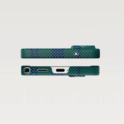 Кевларен кейс с MagSafe за Samsung Galaxy S26 Ultra - Pitaka Flora in Grid Forest Dawn Edge Ultra Slim Aramid Fiber Case Aaron Button 8