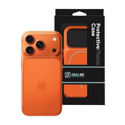 Хибриден удароустойчив кейс с MagSafe за iPhone 17 Pro - OBALME MagNetix ColorSlate Hybrid MagSafe Case (оранжев-прозрачен) 3
