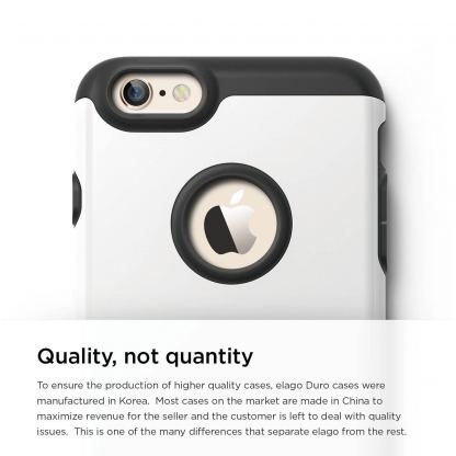 Elago S6P Duro Case - уникален удароустойчив хибриден кейс + HD покритие за iPhone 6/6S Plus (бял) 2