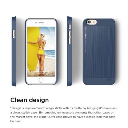 Elago S6P Outfit Aluminum Matrix + HD Clear Film - алуминиев кейс и HD покритие за iPhone 6/6S Plus (син) 3