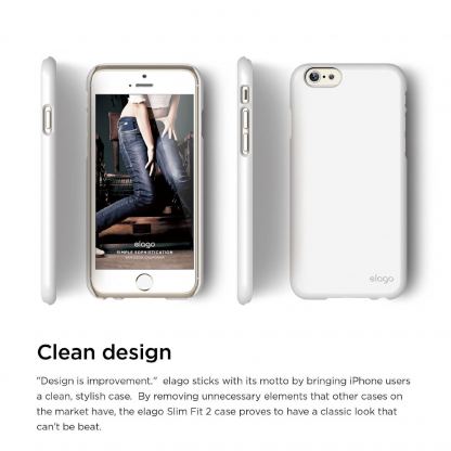 Elago S6P Slim Fit 2 Case + HD Clear Film - качествен кейс и HD покритие за iPhone 6/6S Plus (бял) 3