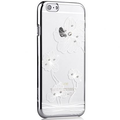 Comma Crystal Flora Case - поликарбонатов кейс за iPhone 6/6S Plus (с кристали Сваровски) (сребрист)