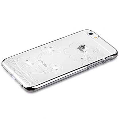 Comma Crystal Flora Case - поликарбонатов кейс за iPhone 6/6S Plus (с кристали Сваровски) (сребрист) 3