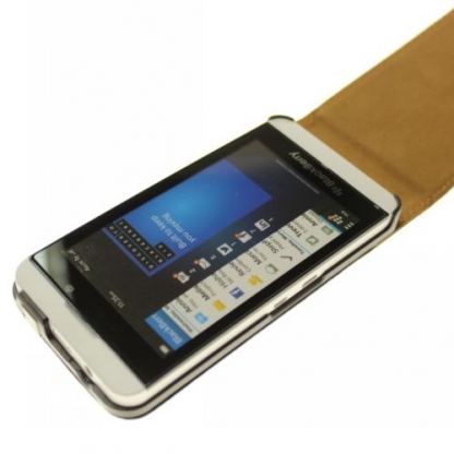 Leather Flip Case - вертикален кожен калъф за BlackBerry Z10 (бял) 3