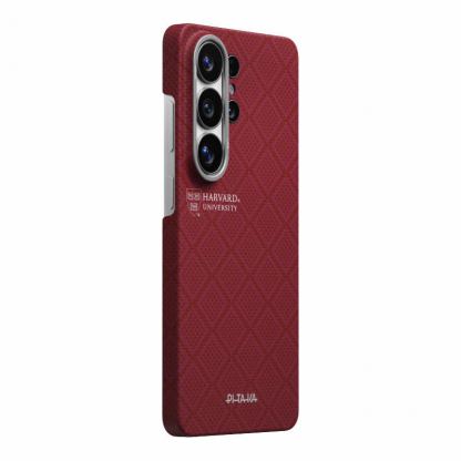Кевларен кейс с MagSafe за Samsung Galaxy S26 Ultra - Pitaka Harvard Crimson Edge Ultra Slim Aramid Fiber Case (червен) 4