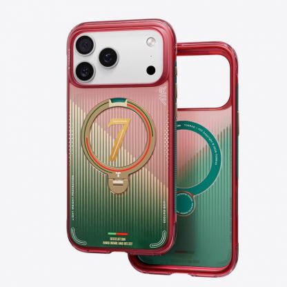 Удароустойчив хибриден кейс с MagSafe за iPhone 17 Pro Max - Torras Ostand Q3 Air World Cup Limited Edition MagSafe Case (червен-зелен) 6