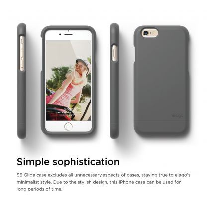 Elago S6P Glide Case - слайдър кейс и защитни покрития за дисплея и задната част за iPhone 6/6S Plus (тъмносив) 3