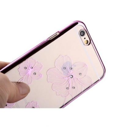 Comma Crystal Flora Case - поликарбонатов кейс за iPhone 6/6S Plus (с кристали Сваровски) (розов) 3