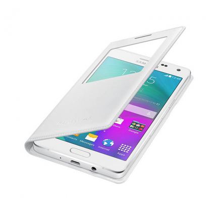 Samsung S-View Flip Case EF-CA500BW - оригинален кожен калъф за Samsung Galaxy A5 (бял) 2