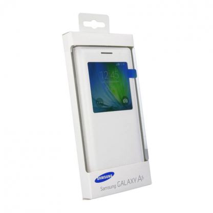 Samsung S-View Flip Case EF-CA500BW - оригинален кожен калъф за Samsung Galaxy A5 (бял) 3