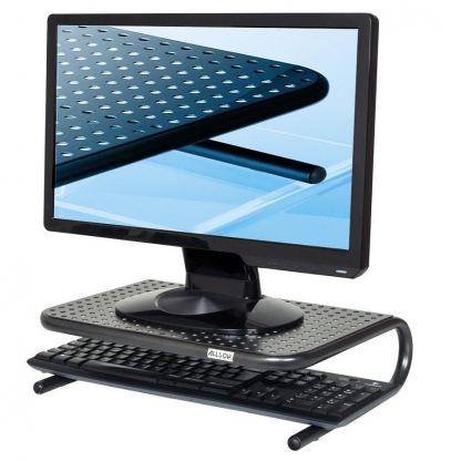 Allsop Metal Art Junior Monitor Stand - алуминиева поставка за MacBook, преносими компютри и монитори (черна) 3
