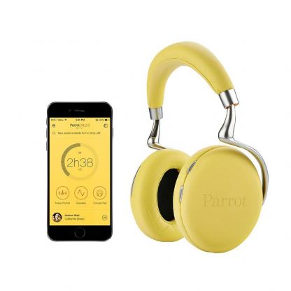 Parrot Zik 2.0 - аудиофилски безжични слушалки с микрофон за iPhone и мобилни устройства (жълт) 3