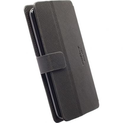Krusell Malmо FlipWallet Slide 3XL - универсален кожен калъф, тип портфейл за Desire 310, One X, Galaxy Alpha, Galaxy A3, Nexus 4 и други (черен) 2