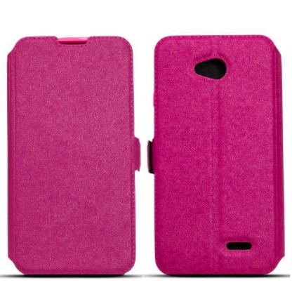 Wallet Flip Case - кожен калъф, тип портфейл и поставка за Sony Xperia Z4 (розов) 2
