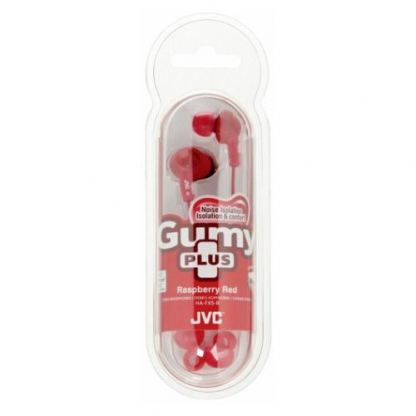JVC HAFX5BE Gumy Plus Noise Isolating Headphones - шумоизолиращи слушалки за смартфони и мобилни устройства (червен) 2