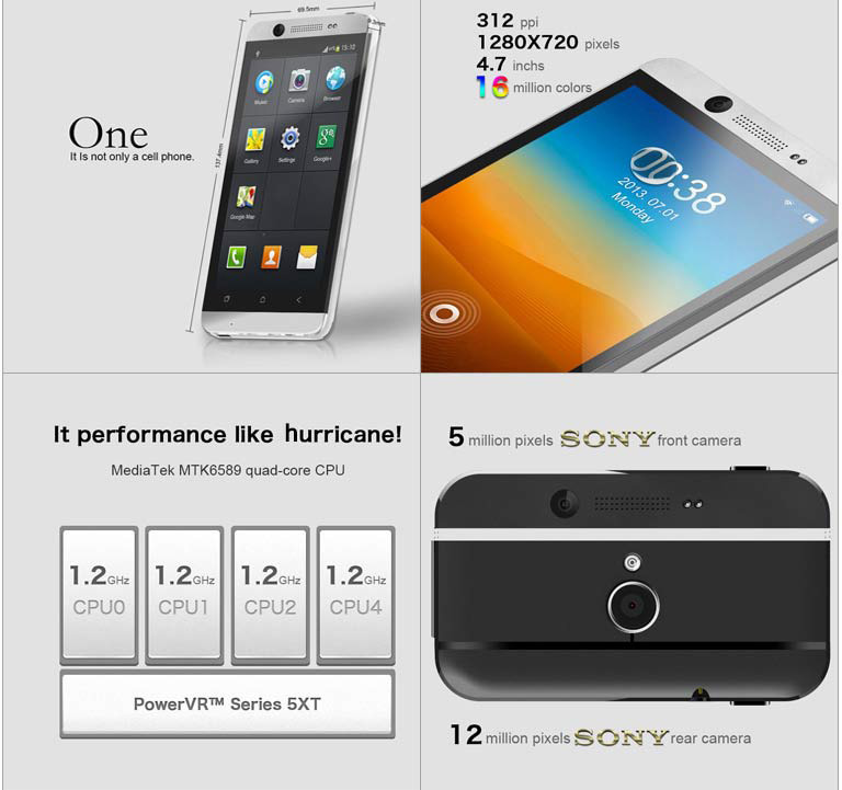 HTC One реплика, две сим карти