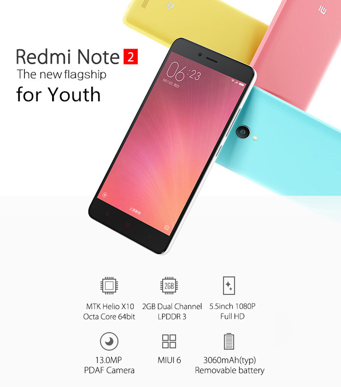 Xiaomi RedMi Note 2 спецификации, характеристика, цена