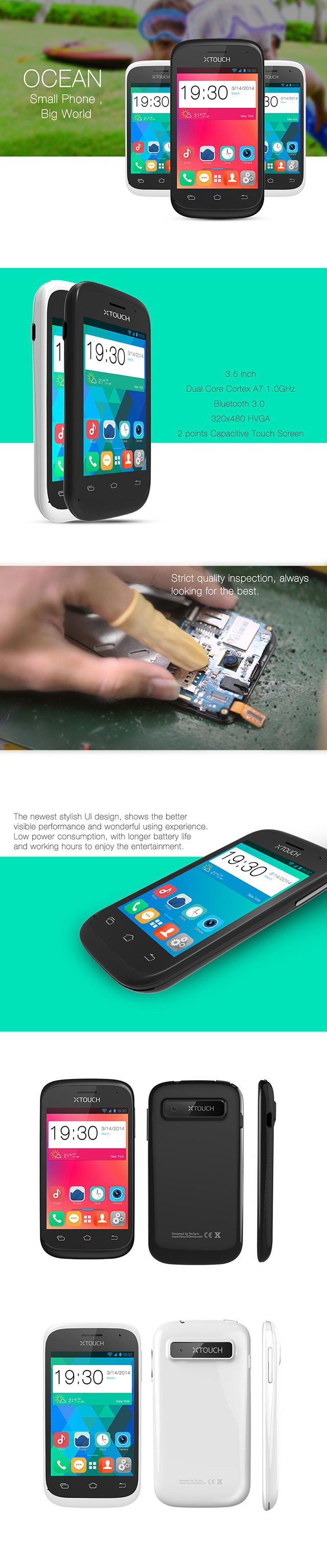 Xtouch Ocean евтин телефон с две сим карти, Android